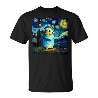 面白いtシャツ ハムスター かわいい ゴッホ 星月夜 動物 メンズ グッズ 面白い 服 ネタ 子供 キッズ Tシャツ - Kawaiitshirt