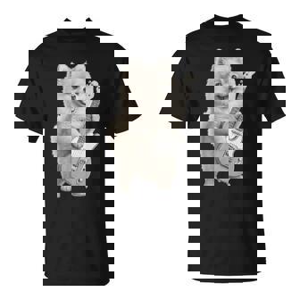 面白いtシャツ ポメラニアン 犬 ギター イヌ メンズ 犬好き グッズ かわいい おもしろ 面白い 服 ネタ 長袖tシャツ Tシャツ - Kawaiitshirt