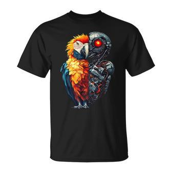 面白いオウムロボット動物愛好家サイボーグオウムロボット Robot Parrot Lover Cyborg Ai Tシャツ - Kawaiitshirt