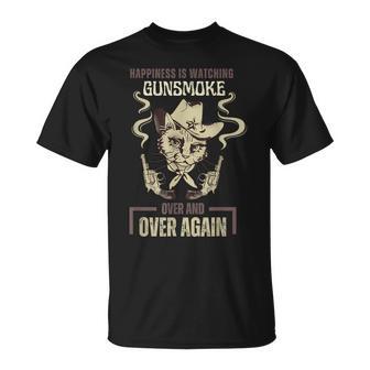 面白い幸せはガンスモークを何度も見ていることです Tシャツ - Kawaiitshirt