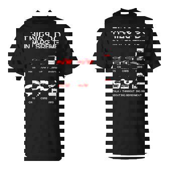 面白い車好き空き時間の車でやること Tシャツ - Kawaiitshirt