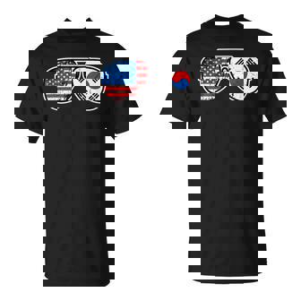 韓国アメリカン プライド サングラス 韓国国旗 アメリカ国旗 Tシャツ - Kawaiitshirt