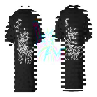 鮮やかな自由の女神tシャツ カラフルなアイコン Tシャツ - Kawaiitshirt