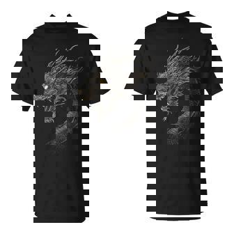 黒龍モチーフ 神話上の作品 黒龍 Tシャツ - Kawaiitshirt