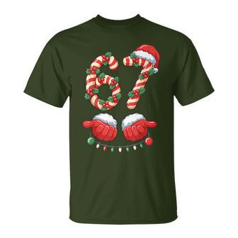 67 Christmas 6 7 Meme Pajamas Holiday Gen Alpha Slang T-Shirt - Thegiftio UK