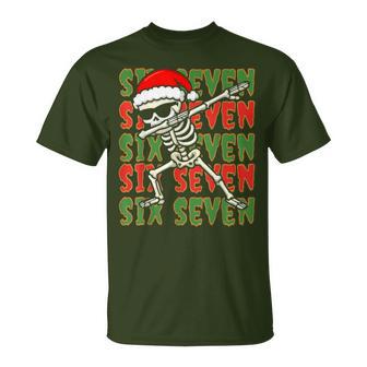 67 Christmas Six Seven Meme Brainrot Skeleton T-Shirt - Thegiftio UK