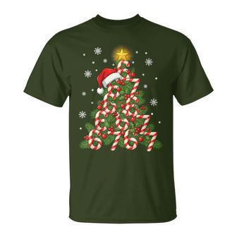 67 Christmas Tree Candy Cane Holiday Six Seven Meme Xmas T-Shirt - Thegiftio UK