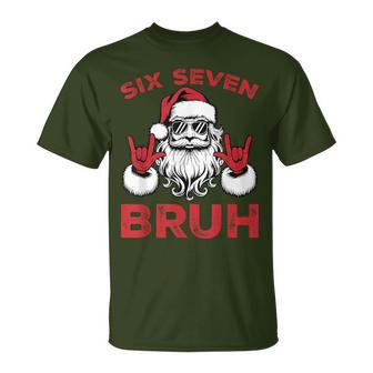 67 Meme 6 7 Christmas Santa Rock On Six Seven Bruh T-Shirt - Thegiftio UK