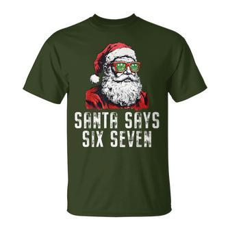 67 Meme Santa 6 7 Six Seven Christmas 6-7 Meme T-Shirt - Monsterry