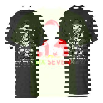 67 Meme Six Seven Skeleton Santa Christmas Gen Z Slang T-Shirt - Monsterry