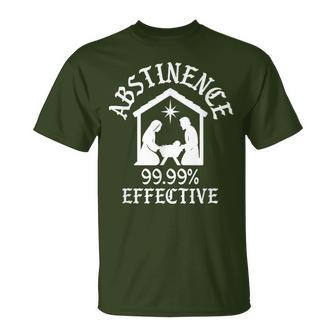 Abstinence 9999 Percent Effective Nativity Christmas Joke T-Shirt - Thegiftio UK