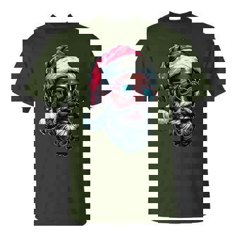 African American Christmas Pajama Xmas Afro Santa Claus Pj T-Shirt | Mazezy