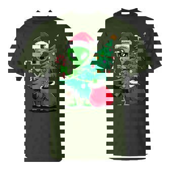 Alien Christmas Tree Lights Festive Xmas Boys T-Shirt - Thegiftio