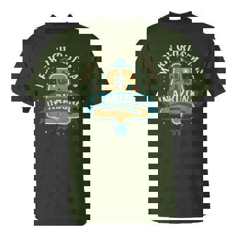 Arizona Christmas Gingerbread Bell Wolf Cactus Holiday T-Shirt - Thegiftio