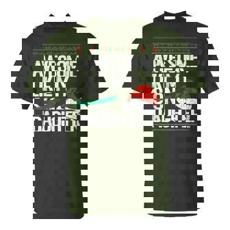 Awesome Like My Daughter Family Christmas Xmas Vintage T-Shirt | Mazezy