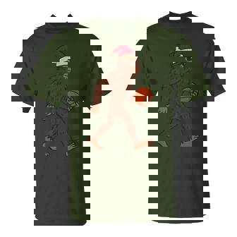 Basketball Christmas Sasquatch Santa Xmas T-Shirt - Seseable