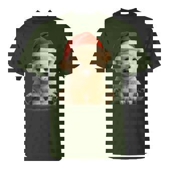 Bear Santa Hat Christmas Xmas Animal Lover Pajama Women T-Shirt | Seseable UK