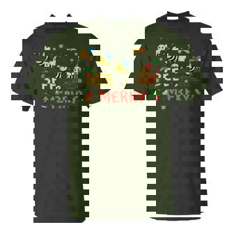 Bee Merry Christmas Beekeeper Xmas Holiday Santa Sleigh Ride T-Shirt - Monsterry