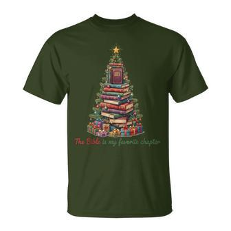 The Bible Is My Favorite Chapter Christmas Tree Christian T-Shirt - Thegiftio UK