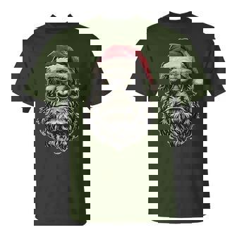 Bigfoot Face Sunglasses Santa Christmas Xmas Sasquatch T-Shirt - Seseable