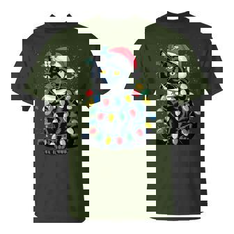 Black Cat Christmas Santa Hat Meowy Cats Men T-Shirt | Seseable CA