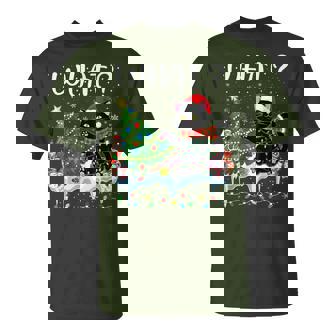 Black Cat Pushing Christmas Tree Over Cat What Xmas T-Shirt - Thegiftio