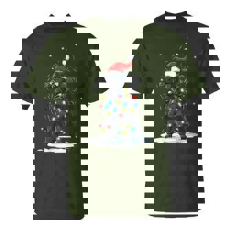 Black Poodle Christmas Lights Holiday For Women T-Shirt | Mazezy