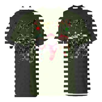 Black Pug Christmas Lights Xmas Dog Lover T-Shirt | Mazezy