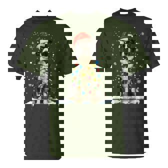 Border Collie Dog Christmas Lights Santa Xmas Pet Dog Lover T-Shirt - Monsterry