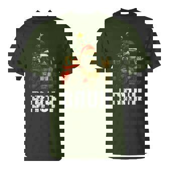 Bruh Bigfoot Christmas Christmas Tree Xmas Sasquatch T-Shirt - Thegiftio