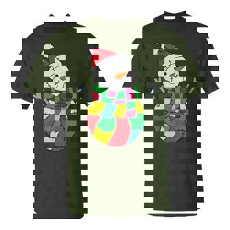 Building Bricks Christmas Patchwork Snowman Merry Brickmas T-Shirt - Thegiftio