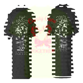 Candy Cane Crew We Stick Together Christmas Costume Xmas T-Shirt - Thegiftio