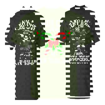 Candy Cane Crew We Stick Together Christmas Matching Couples T-Shirt - Thegiftio