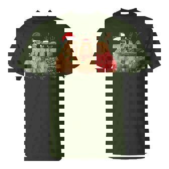 Capybara Christmas Tree Lights Reindeer Santa Hat Xmas T-Shirt | Mazezy