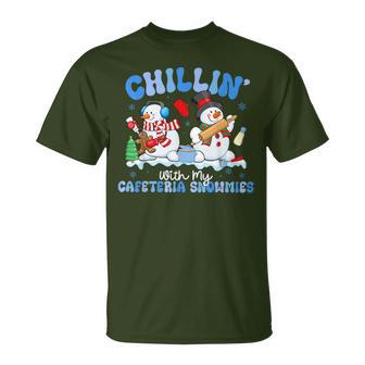 Chillin With My Cafeteria Snowmies Lunch Lady Christmas T-Shirt - Thegiftio UK