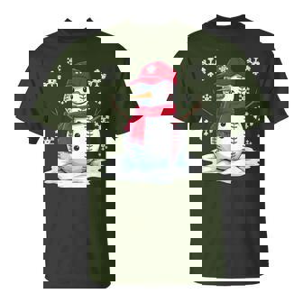 Christmas Baseball Snowman Boys Baseball Christmas Men T-Shirt - Thegiftio