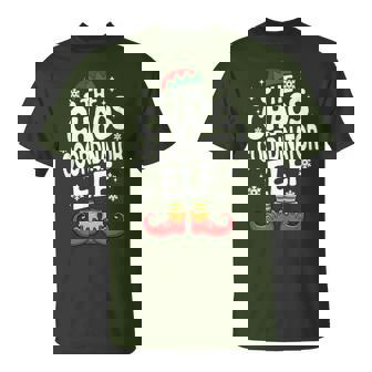 Christmas Chaos Coordinator Elf Xmas Family Match Mom Dad T-Shirt - Monsterry