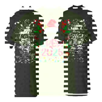 Christmas Crew 2025 Santa Hat Xmas Pajamas Matching Family T-Shirt - Seseable