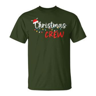 Christmas Crew Xmas Lights Family Matching Pajamas Holiday T-Shirt - Thegiftio UK