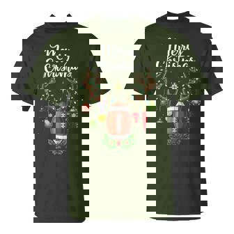 Christmas Football Ball Xmas Lights Boys Sport T-Shirt - Thegiftio