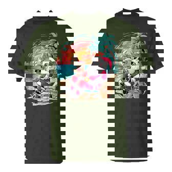 Christmas In July Beach Santa With Reindeer T-Shirt - Thegiftio