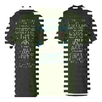 Christmas Lights And Equal Rights Ugly Christmas T-Shirt | Mazezy