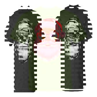 Christmas Lights Snowflake Sunglasses Santa T-Shirt | Seseable CA