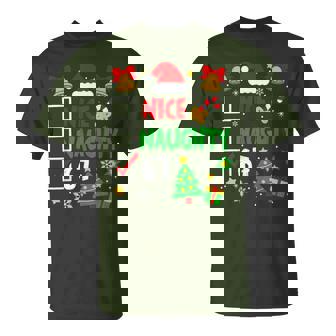 Christmas Nice Naughty 67 Brainrot 6-7 Meme Slang T-Shirt - Thegiftio