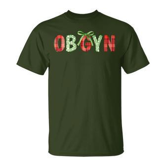 Christmas Obgyn Festive Holiday Ob Gyn Bow Obstetrician T-Shirt - Thegiftio UK