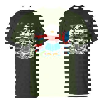 Christmas A Penguin Reading Book Snowflake Cocoa Hot Teacher T-Shirt - Thegiftio