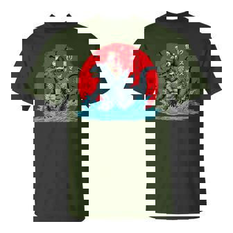 Christmas Santa Riding Japanese Monster Kaiju Santazilla T-Shirt - Monsterry