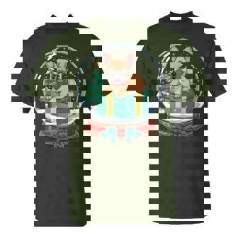 Christmas Snow Globe French Bulldog X-Mas Tree Frenchie T-Shirt - Seseable