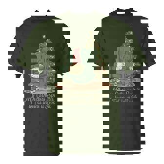 My Christmas Spirit Is Found In A Book Cozy Reading Graphic T-Shirt - Monsterry