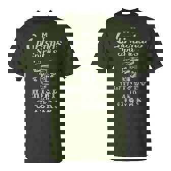 My Christmas Spirit Is Whiskey And Cigars Christmas Drinking T-Shirt | Mazezy